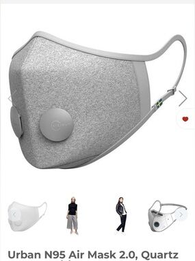 Airinum Urban N95 Air Mask 2.0 Quartz Grey Protective Face Mask with Valve